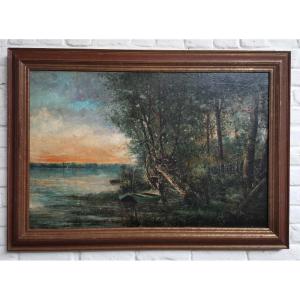 Pond Edge, Impressionist Landscape