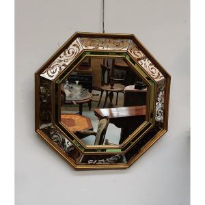 Octagonal Eglomisé Mirror