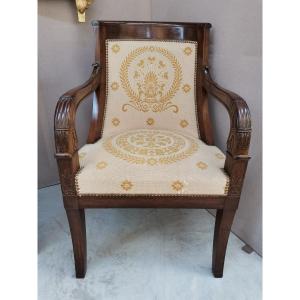 Pair Of Empire Armchairs To Be Reupholstered 