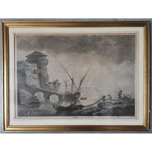 The Port Of Marseille, Engraving By Jacques Aliamet