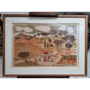 Southern Landscape, Lithograph By Max Savy 