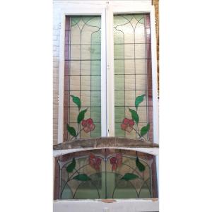 Large Art Nouveau Stained-glass Window 