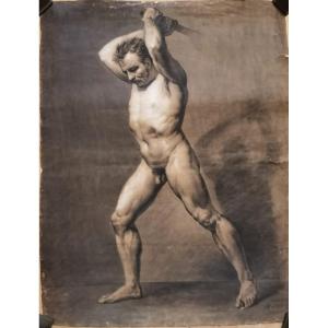 2 Academic Nude Drawings, Early 19th Century