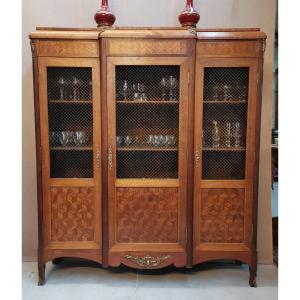  Louis XVI Style Marquetry Bookcase