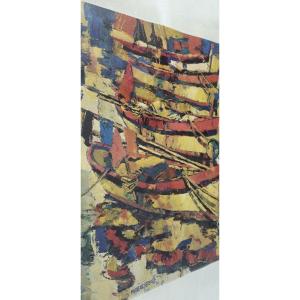 Robert Micheau Vernez - Lithograph With Boats