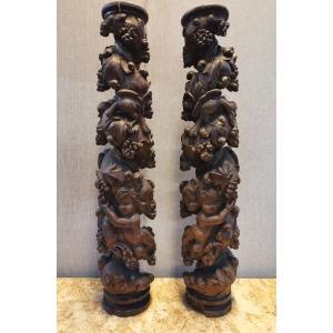 Pair Of Baroque Torso Columns