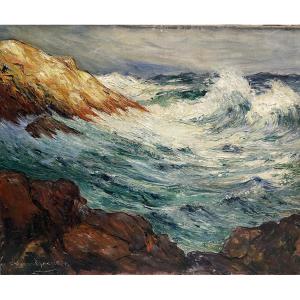Francis-morton Johnson (1878-1931), Seaside In Brittany