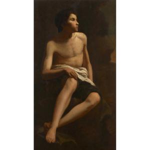 Young Man In A Loincloth After Murillo Portrait XIX Hsb
