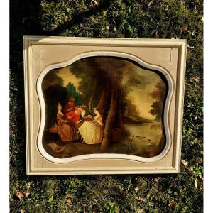 Pair Of 19th Century Overdoors - Lot One - 81 X 90 Cm