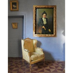 Large Portrait In Foot A Demange 137 X 102 -hst 1899