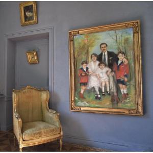 Large  Rare Signed Family Portrait - 145 X 114