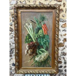 Still Life With Vegetables. Polychronis Lembessis (1849 - 1913 Athens).