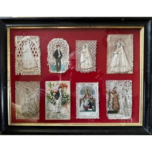 Set Of Framed Canivets From The XIXth Century.