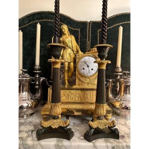Pair Bronze Torches / Candlesticks.