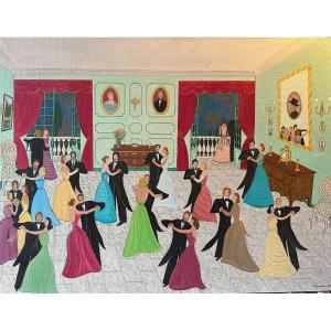 Jacqueline Vaumanoir “la Valse” Oil On Canvas.