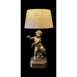 19th Century Golden Wood Love Lamp. 