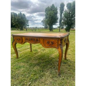 Louis XV Style Desk In Marquetry.