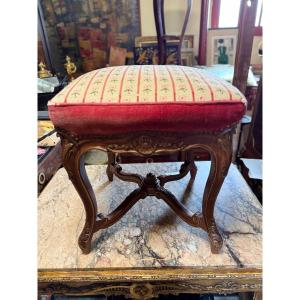 Regency Style Stool In Walnut. 