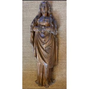 Statue Of Mary Magdalene From The Early 16th Century. Lower Rhine. 