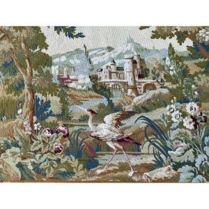 Aubusson Tapestry In Petit Point. 20th Century. 