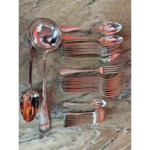 Christofle 36-piece Crossed Ribbon Cutlery Set. 
