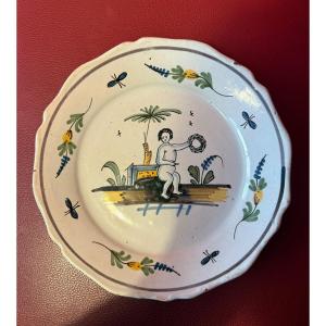 Nevers Earthenware Plate From The 18th Century. 