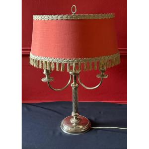 Louis XVI Style Lamp In Silvered Metal. 