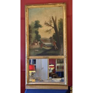19th Century Trumeau. Scene Of A Hunt. 