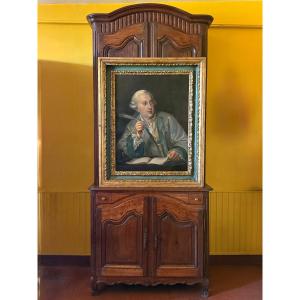 Oil Painting Depicting A Portrait Of A Scholar During The Reign Of Louis XVI. 