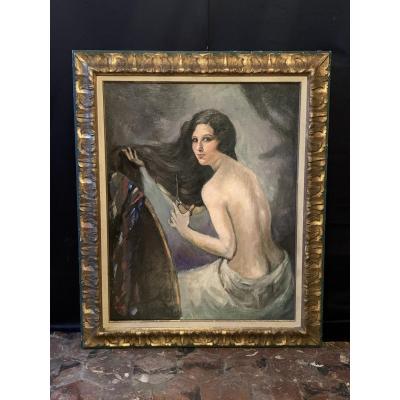 Paul Coze. Bare. Woman At Her Toilet.