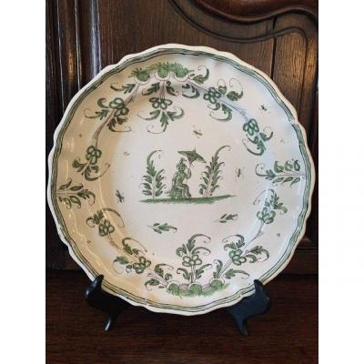 Plate With Monkey, Earthenware De Moustiers XVIII Th