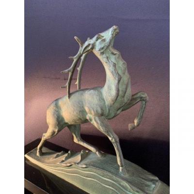 Art Deco Stylized Deer Statue