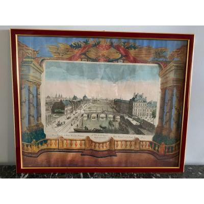 Vue D’optique D’époque XVIII Ème. Vue De Paris .