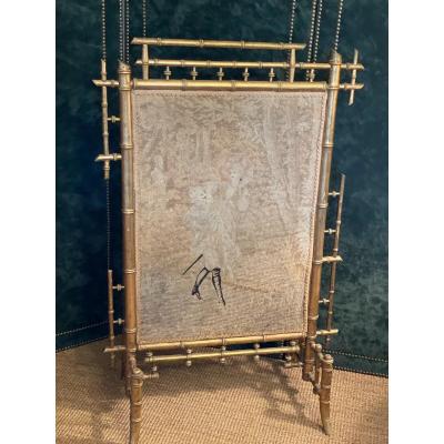 Napoleon III Golden Wood Fireplace Screen