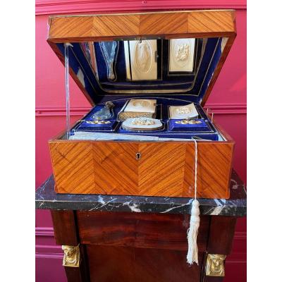 Coffret De Dame En Marqueterie D’époque Napoléon III. 