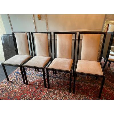 Suite De Quatre Chaises Pierre Vandel Paris. 