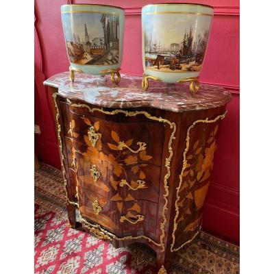 Pair Of Large Porcelain Planters From Paris, Napoleon III Period.