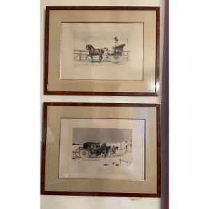 Set Of Four Engravings By Louis Vallet