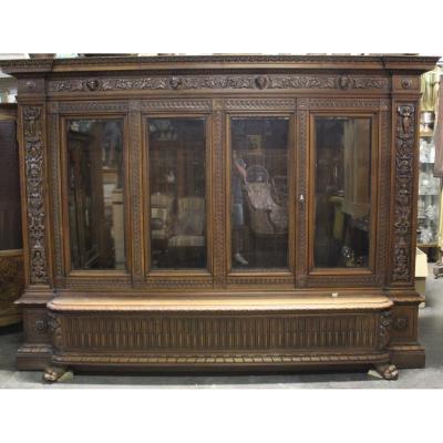 Henri II Style Walnut Bookcase