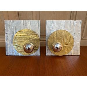 Pair Of Wall Lights Circa 70