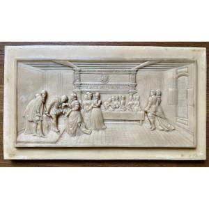 Historical Bas Relief From The Petrifying Fountain Of Saint Nectaire