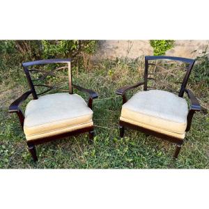 Pair Of Jules Leleu Armchairs (1883-1961)