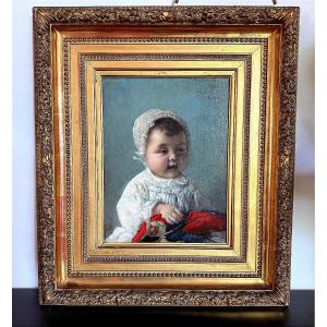 Oil On Panel By Gabriel Guay. 1848 -1923