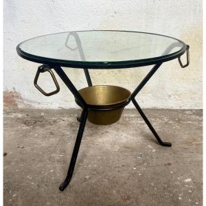 Wrought Iron And Bronze Coffee Table, Designed By Jacques Adnet, Circa 1950