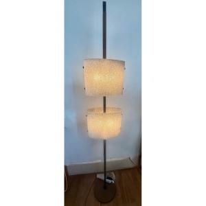 Perspex And Wood Floor Lamp With 4 Lights, Circa 1950