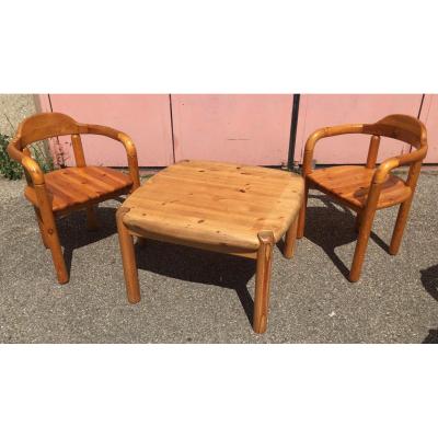 Pair Of Armchairs And Coffee Table By Rainer Daumiller