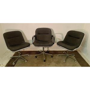 An Armchair And Two Pollock Chairs