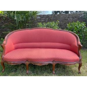 Napoleon III Period Blond Mahogany Sofa