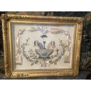 Exceptional Ordination Chrémeau In Its Wooden And Gilded Stucco Frame