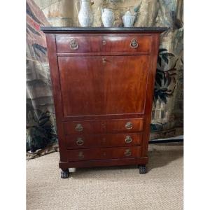 Empire Period Mahogany Secretary, Returned From Egypt